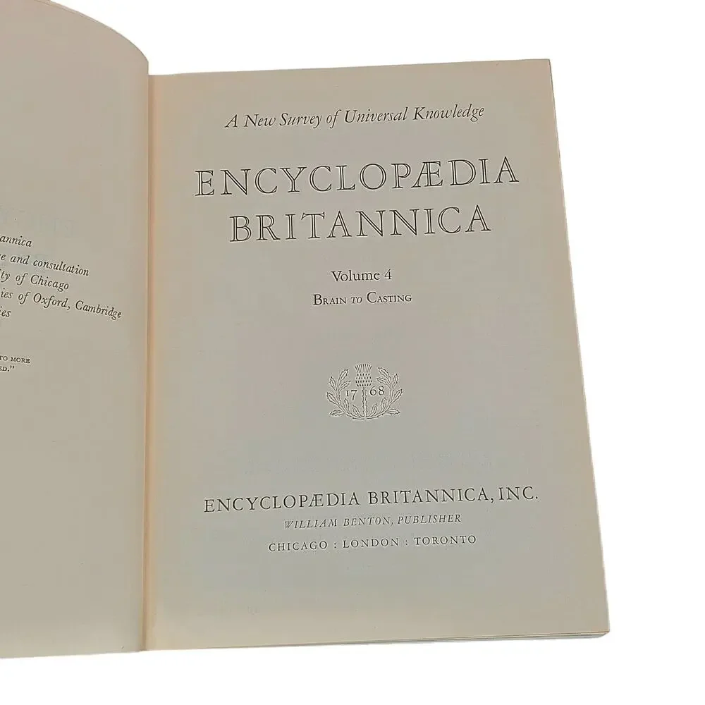 1959 Edition Encyclopedia Britannica Vtg HC Volume 4 BRAIN to CASTIN Educational